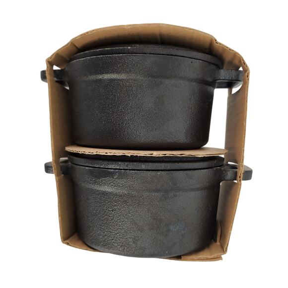 Sedona Kitchen 2pc Seasoned Cast Iron Mini Dutch Oven Round Mini Cocotte New - Picture 4 of 8